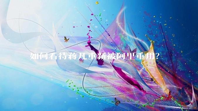 如何看待蒋凡重新被阿里重用？